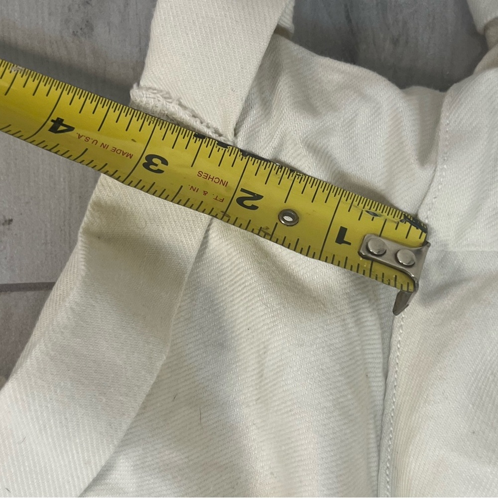 Aerie Utility Romper Sz L Cream Long Sleeve Button Front Drawstring Cotton Twill - Picture 9 of 10